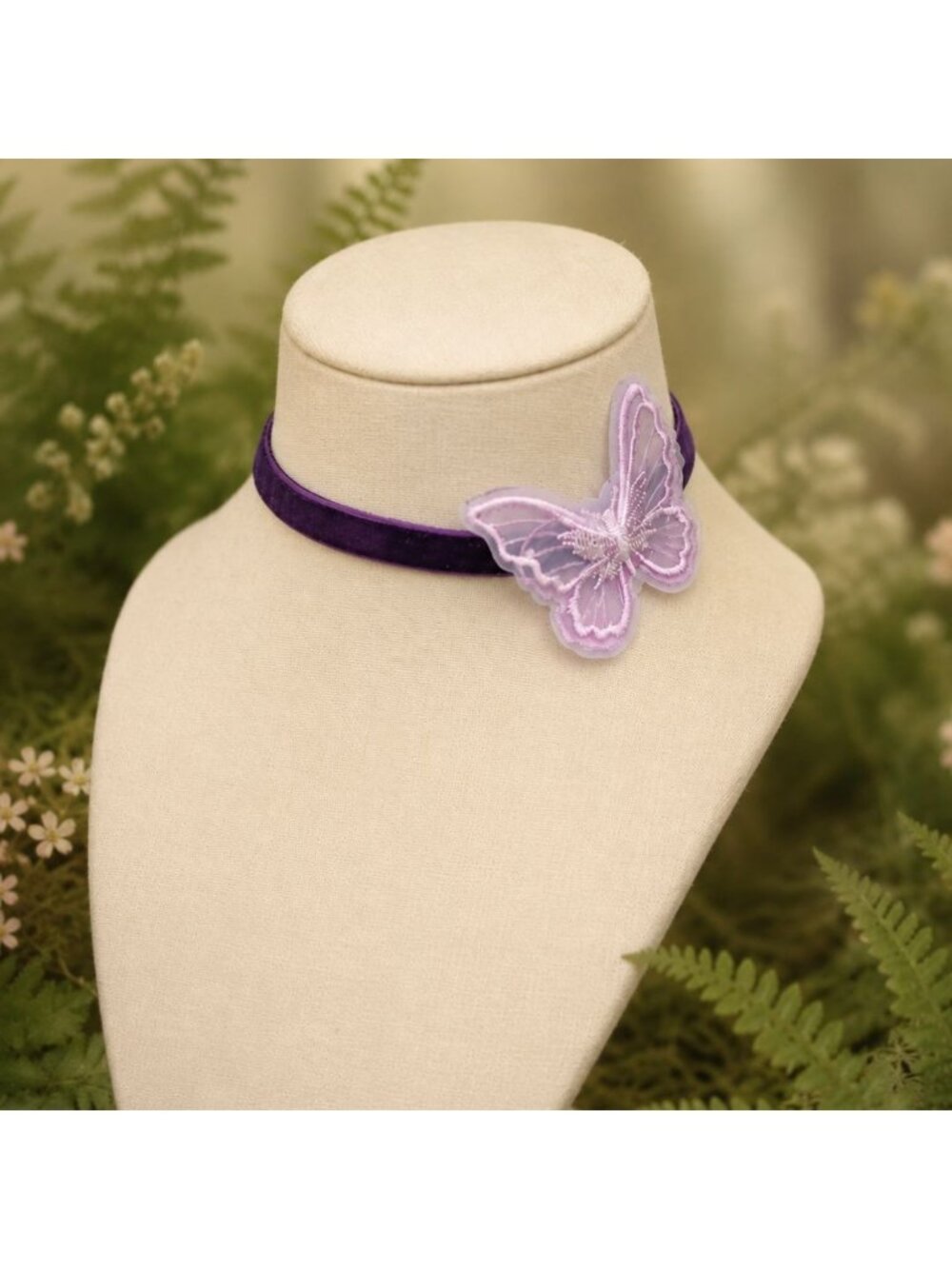 Purple Butterfly Choker Fairycore Necklace Velvet Choker Butterfly Necklace